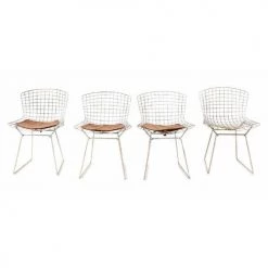 Auction Furniture Set Of 4 Vintage Bertoia Wire Dining Chairs