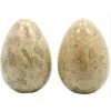 Anecdote Polished Beige Marble Egg Sculptures