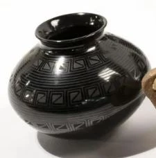 Live Auctioneer Art & Objects Blackware Vase With Geometric Motif