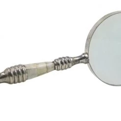 Live Auctioneer Magnifying Glass With Mother-Of-Pearl And Silver Plate Handle Decor