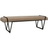 Noir Larkin Bench, Metal With Linen Furniture