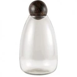 Faire Entertaining Glass Carafe With Wooden Ball Stopper