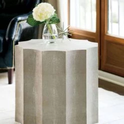 Regina Andrew Detroit Marilyn Shagreen Scalloped Table Tables