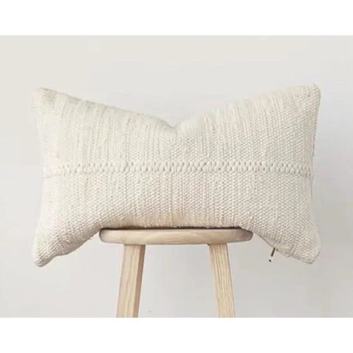 Faire Decor Chindi Lumbar Pillow In Heavy Cream 1 Faire Decor Chindi Lumbar Pillow In Heavy Cream