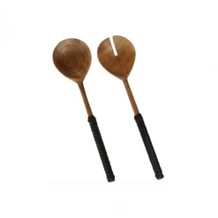 Faire Leather Wrapped Salad Servers New Arrivals