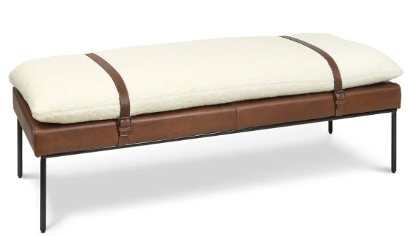 Regina Andrew Detroit Furniture Aspen Leather And Boucle Wool Bench 1 Regina Andrew Detroit Furniture Aspen Leather And Boucle Wool Bench