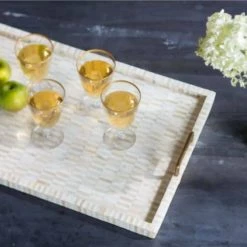 Regina Andrew Detroit Multi-Tone Bone & Brass Tray