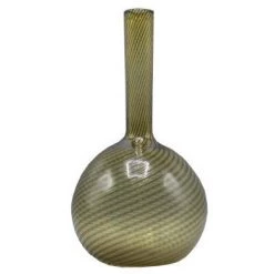 Auction Italian Amber Lattice Swirl Glass Vase