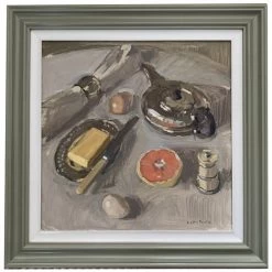 Lotta Teale Grapefruit With Butter, Salt, Teapot And Eggs By Lotta Camilla Teale
