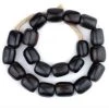 Faire Black Batik Barrel Bone Beads Decor