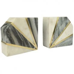 Faire New Arrivals Grey And White Marble Bookends