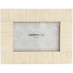 Creative Co-op Textured Photo Frame, Off White
