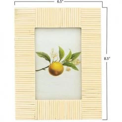 Creative Co-op Textured Photo Frame, Off White