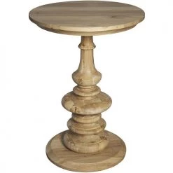 Noir Old Elm Pedestal Side Table Tables