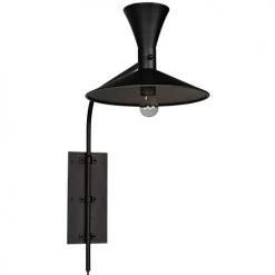 Noir Enzo Swing-Arm Plug-In Sconce
