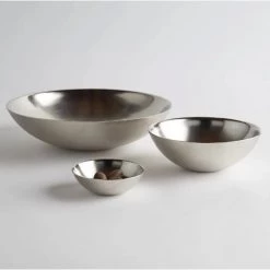 Faire Entertaining Set Of 3 Nickel Bowls