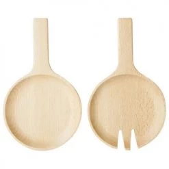 Faire Entertaining Set Of 2 Beech Wood Salad Servers